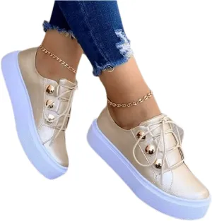 Ladmiple Shoes For Women Sneakers Slip Ons Memory Foam Comfort Walking Shoes Fashion Casual Summer Platform Flats Loafer