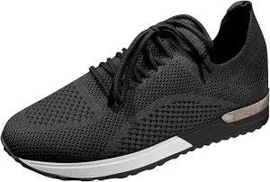 Ladmiple Walking Sneakers For Women Wide Width Tennis Shoes Slip On Memory Foam Non Slip Athletic Running Gym Sneakers