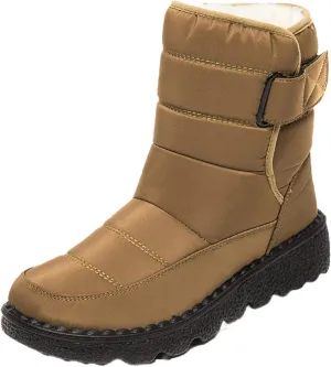 Ladmiple Winter Boots For Women Waterproof Snow Wide Width Warm Fur Lined Anti-Slip Ankle Booties Outdoor Walking Shoes