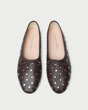 Landon Espresso/Silver Ballet Flat