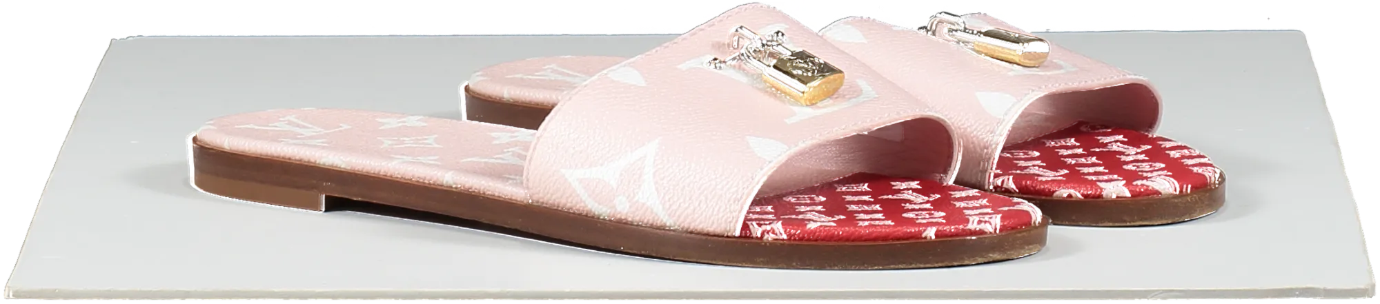 Louis Vuitton Pink Giant Monogram Lock It Mule Sandals UK 5.5 EU 38.5 