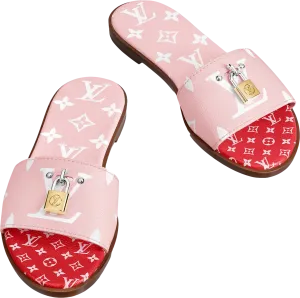 Louis Vuitton Pink Giant Monogram Lock It Mule Sandals UK 5.5 EU 38.5 