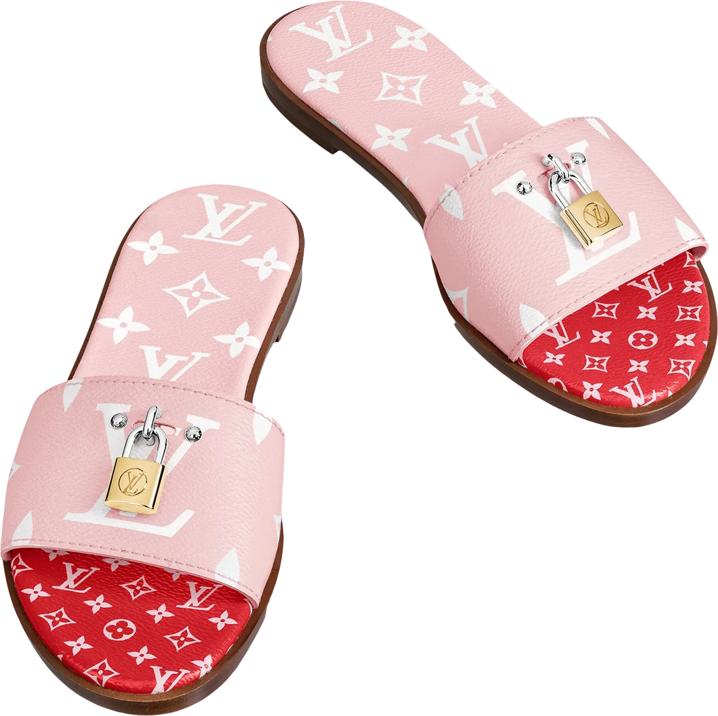 Louis Vuitton Pink Giant Monogram Lock It Mule Sandals UK 5.5 EU 38.5 