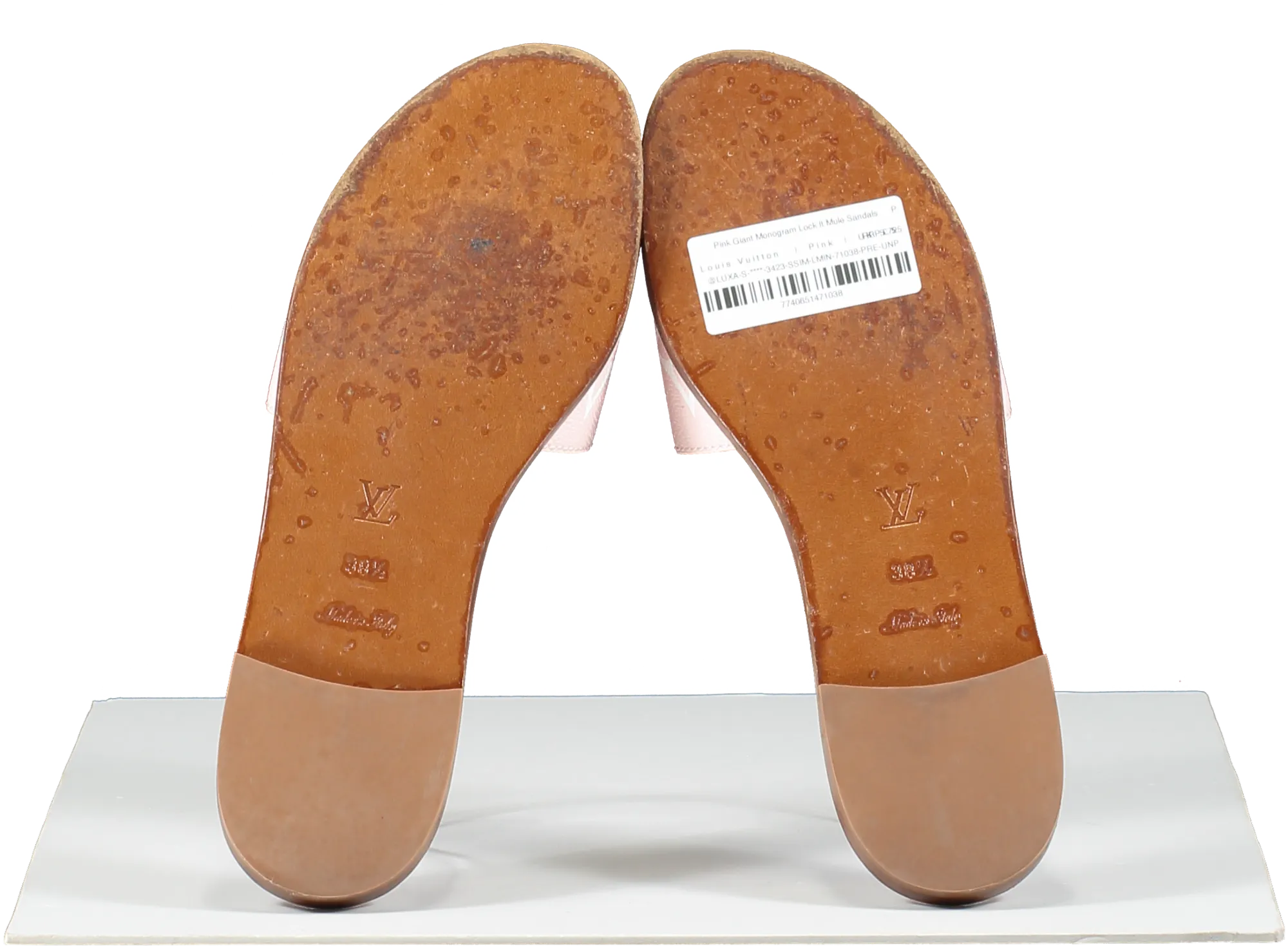 Louis Vuitton Pink Giant Monogram Lock It Mule Sandals UK 5.5 EU 38.5 