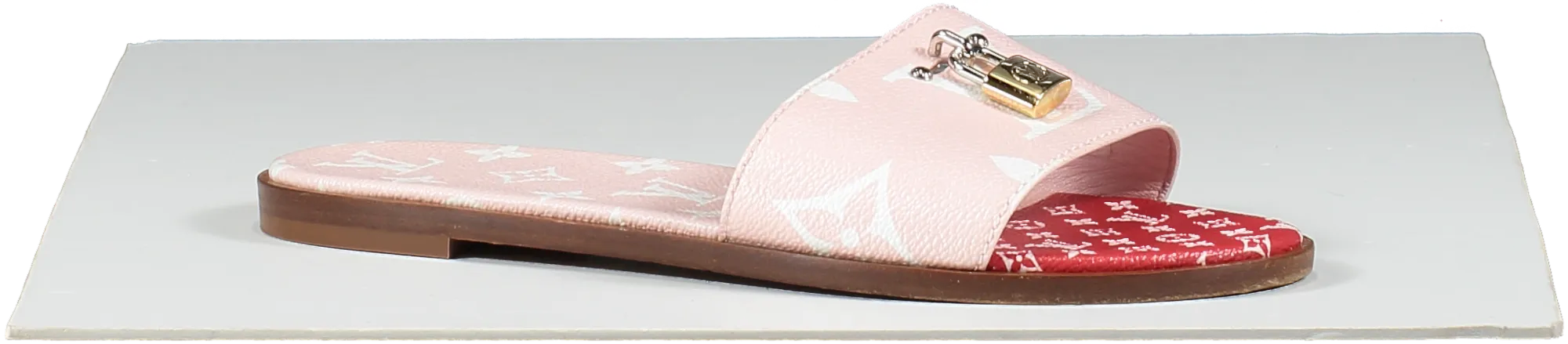 Louis Vuitton Pink Giant Monogram Lock It Mule Sandals UK 5.5 EU 38.5 