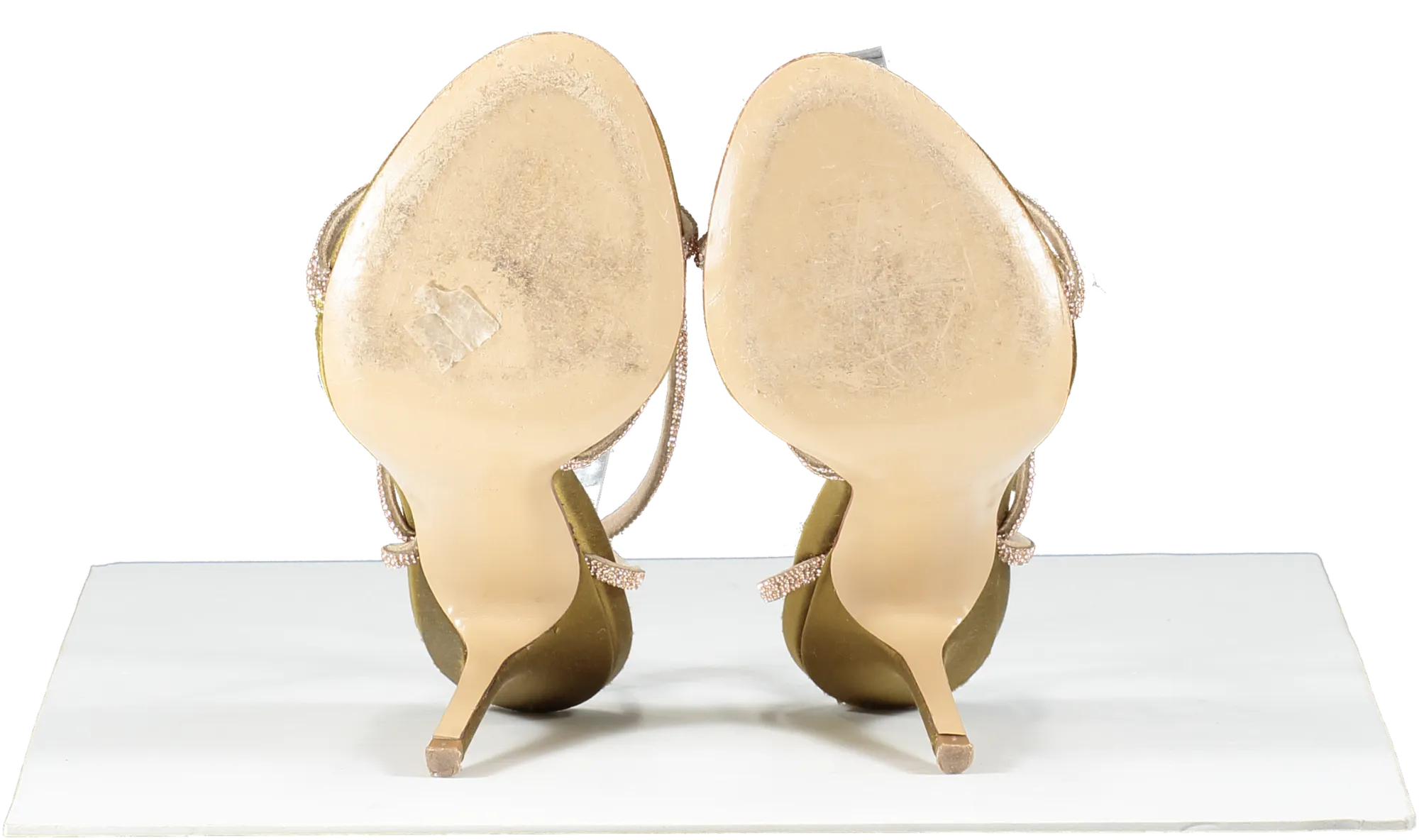 Maria Luca Green Curry Fannia Crystal Sandal UK 7 EU 40 