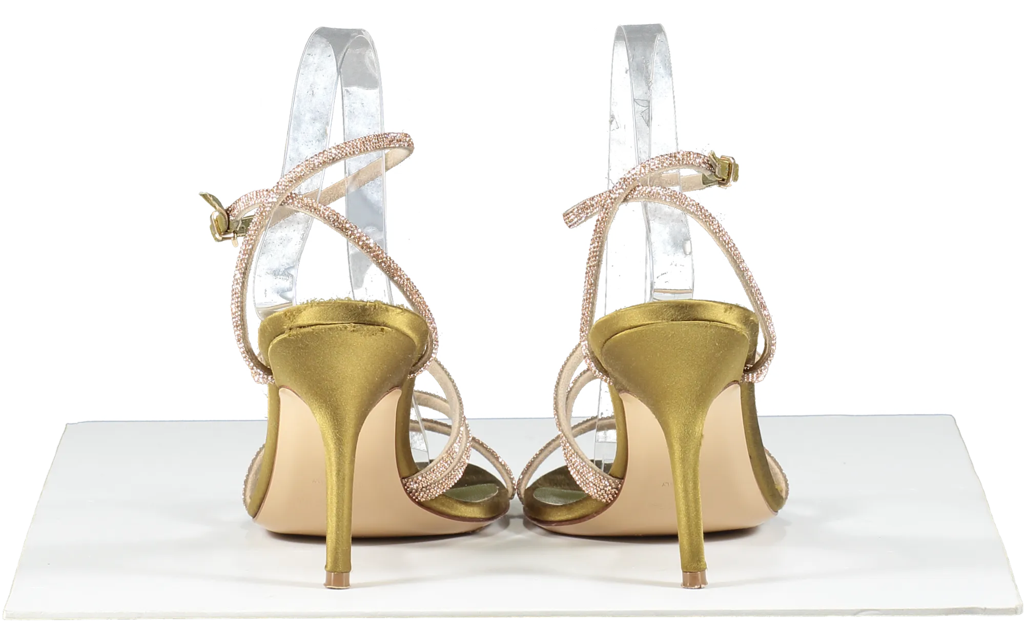 Maria Luca Green Curry Fannia Crystal Sandal UK 7 EU 40 