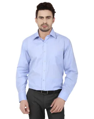 Men blue Solid Cotton Rich Regular Fit Formal Shirt
