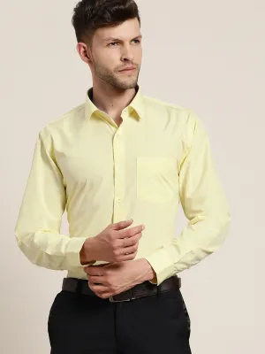 Men Lemon Solids Slim Fit Formal Shirt