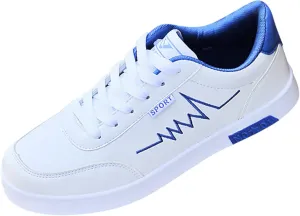 Mens Casual Walking Shoes with Simple Painting,Low Top Lace Up Waterproof Non-Slip Skate Shoes for Men Cool Boys,Comfy Flat Sneakers for Daily Walking Standing Work Footwear