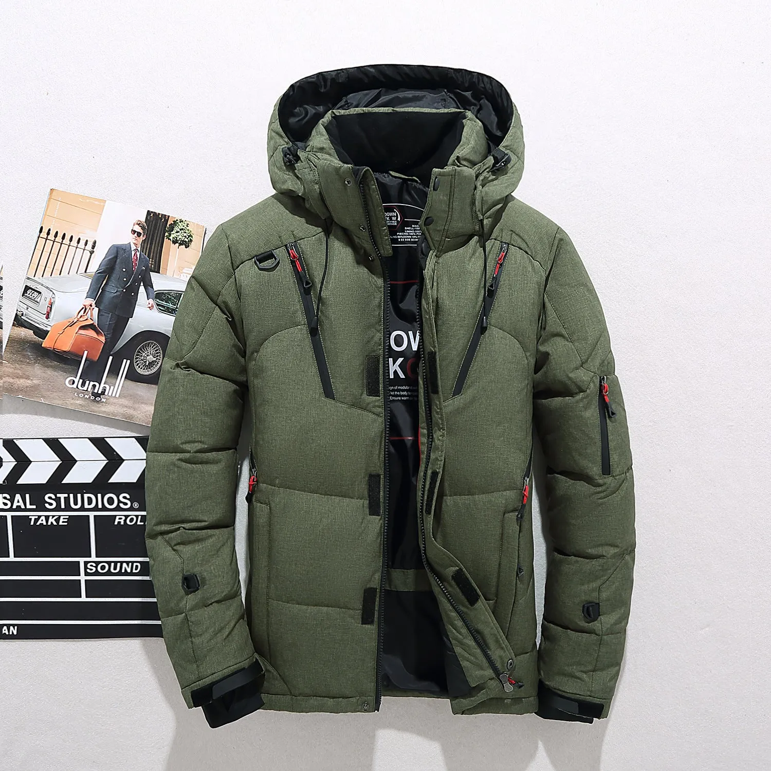Men's Down Jacket Short Outdoor Sports Slim Fit Hoodie
