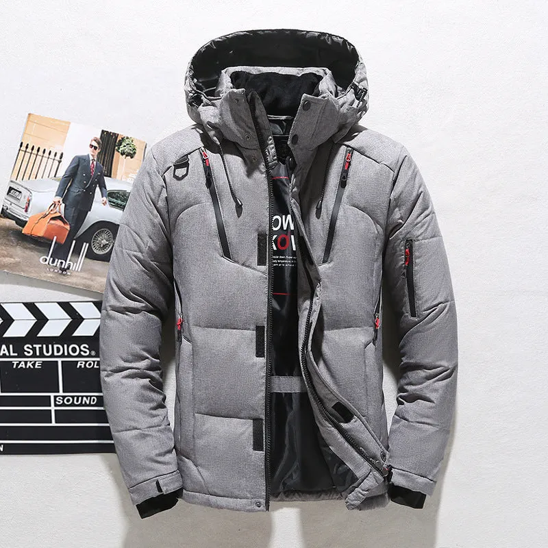 Men's Down Jacket Short Outdoor Sports Slim Fit Hoodie