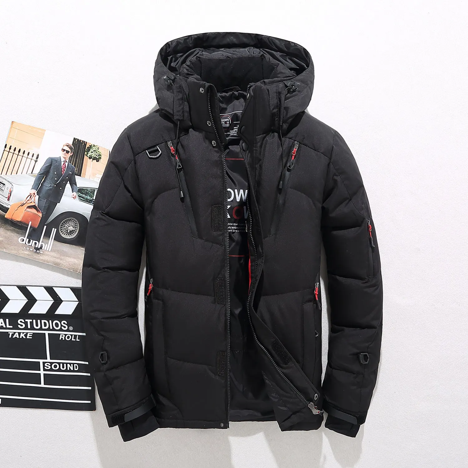 Men's Down Jacket Short Outdoor Sports Slim Fit Hoodie