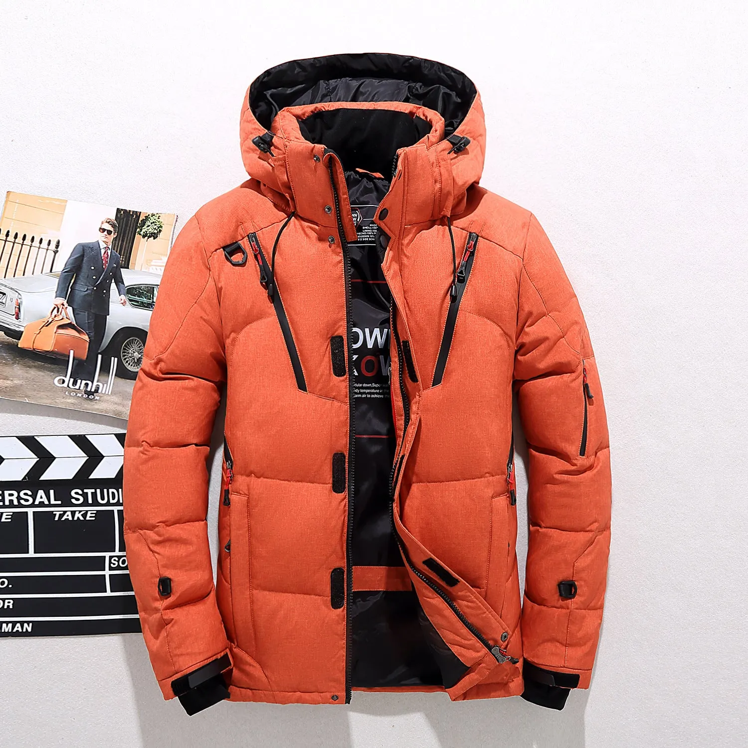 Men's Down Jacket Short Outdoor Sports Slim Fit Hoodie