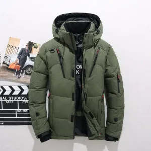 Men's Down Jacket Short Outdoor Sports Slim Fit Hoodie