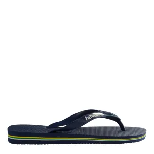 Mens Havaianas Navy Blue Brasil Logo Flip Flops