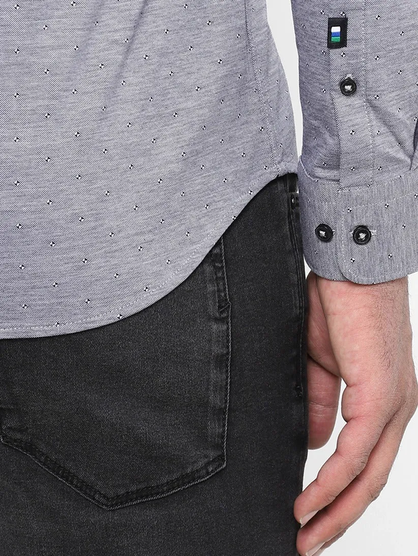 Men's Micro Print Casual Shirt