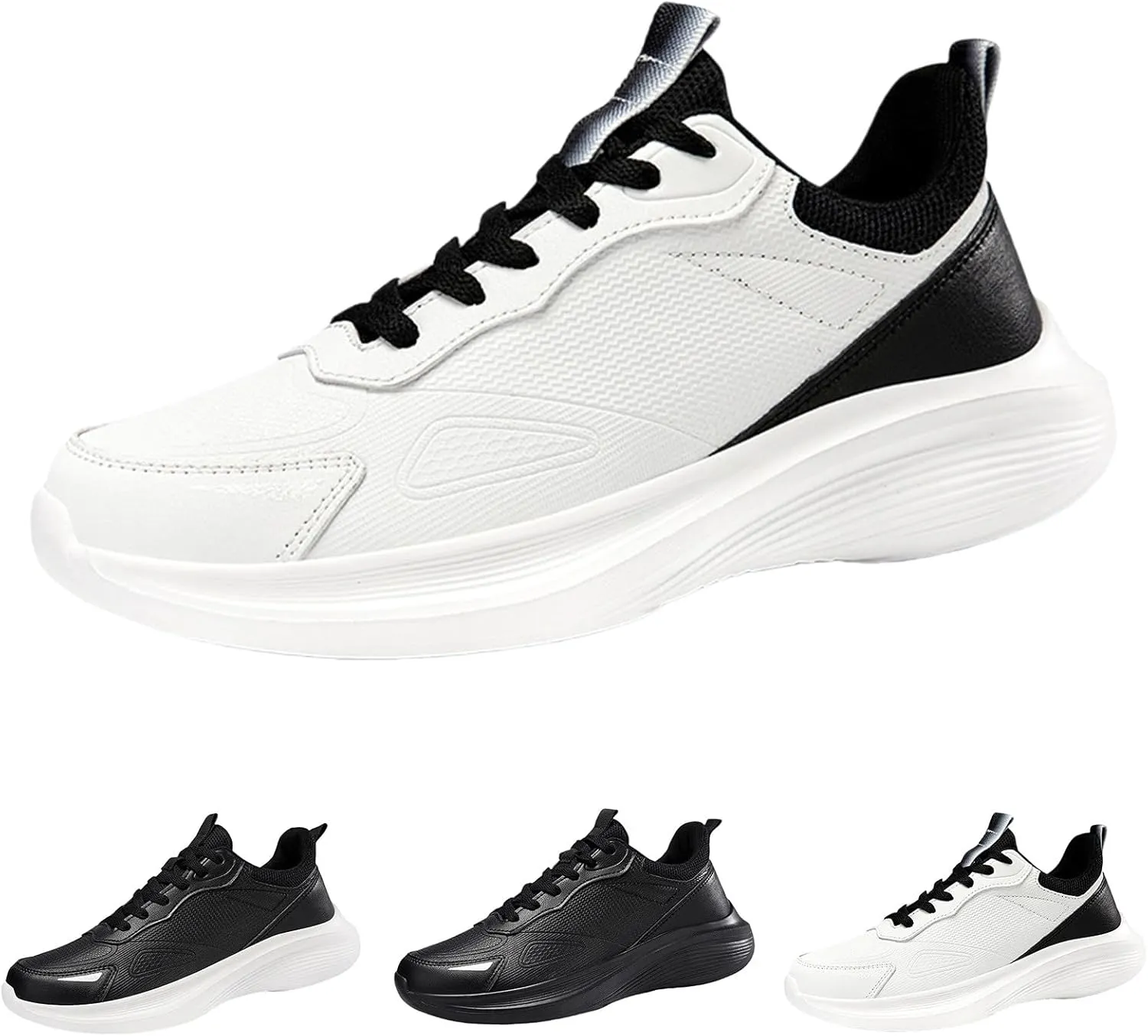Men's Slip On Walking Shoes Comfortable Lightweight Breathable Running Sneaker Lace Up Low Top Casual Sneakers for Gym Tennis Workout