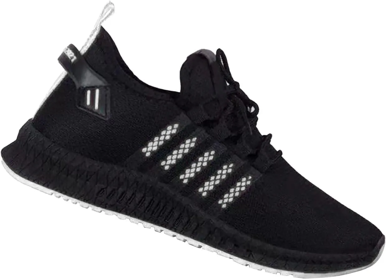 Men's Sports Shoes Mesh Lightweight Breathable Running Shoes Casual Non-Slip Fly Woven Casual Sneaker Lace Up Low Top Sneaker