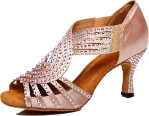 Minishion Women's Latin Salsa Slip-on Satin Dance Shoes Wedding Sandals L396 Minishion Women's Latin Salsa Slip-on Satin Dance Shoes Wedding Sandals L396