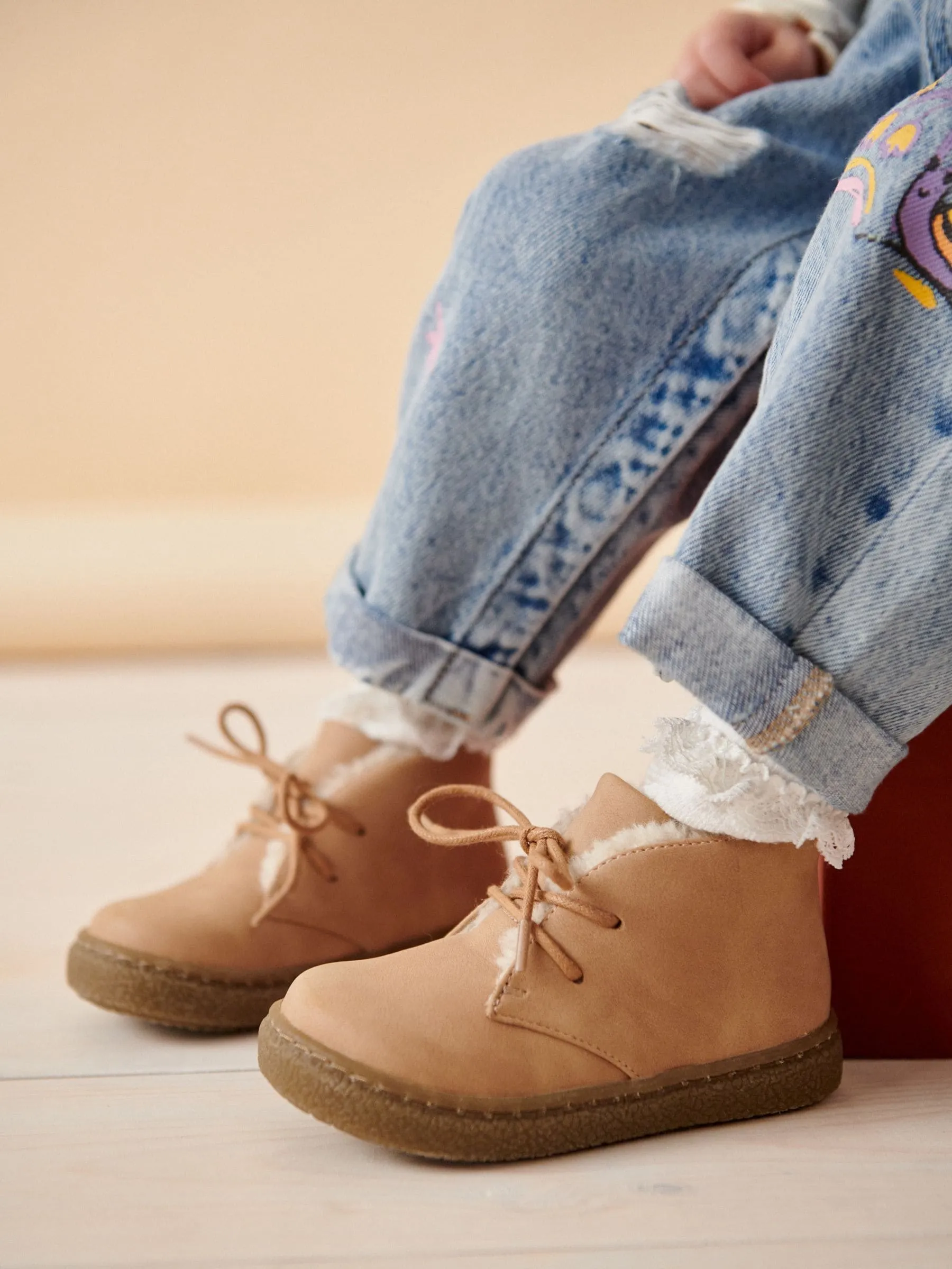 Neutral/Tan Faux Fur Lined Cupsole Boots