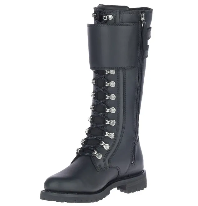 NEW Harley-Davidson Womens Grimes 12-Inch Black Motorcycle Boots Size 9 D87205