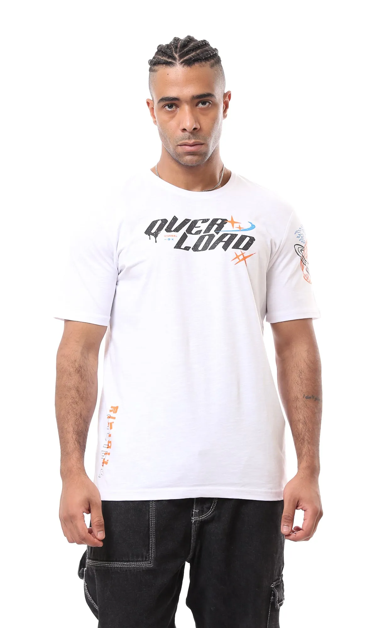 O163641 White Short Sleeves Slip On Casual Tee