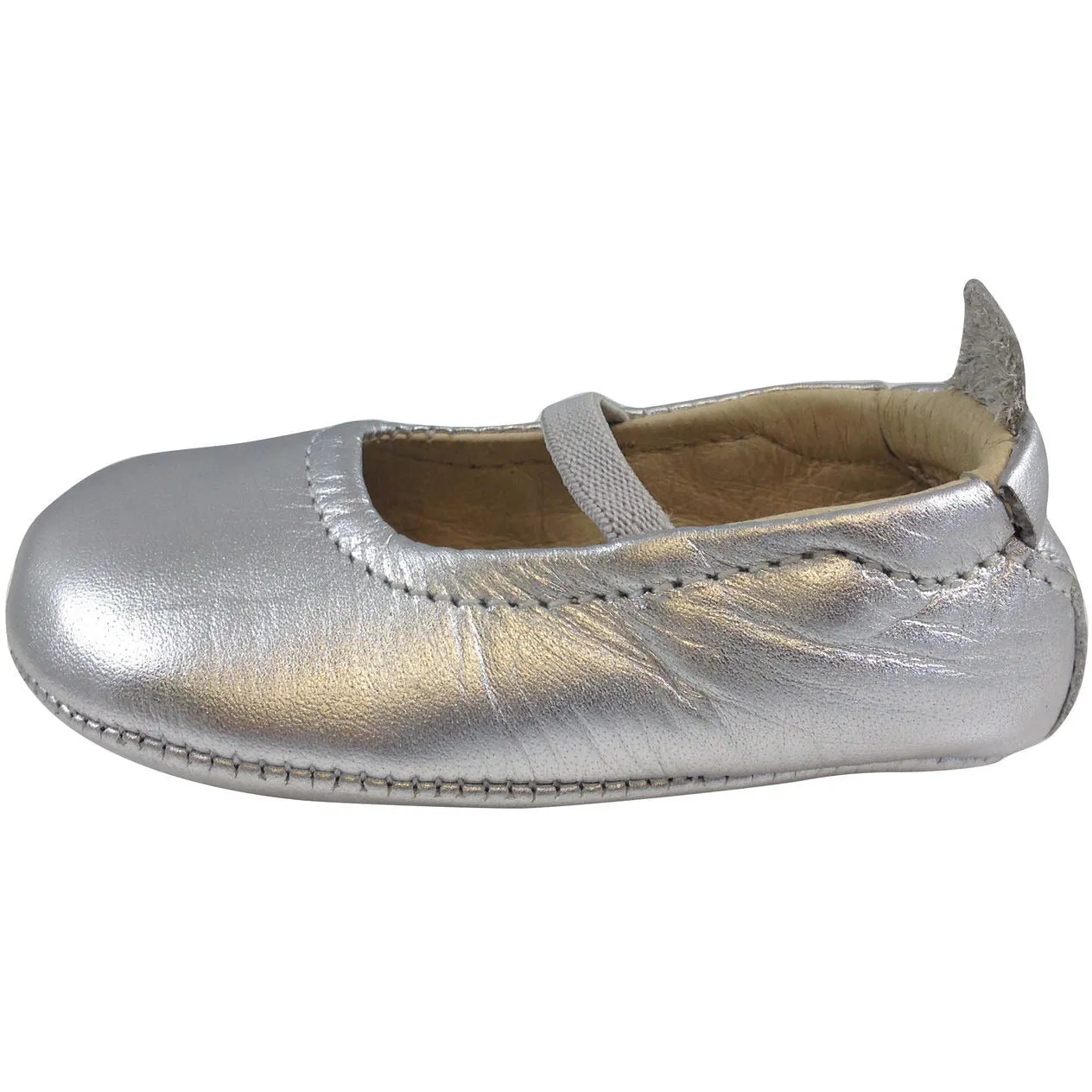 Old Soles Girl's 013 Silver Leather Luxury Ballet Flat