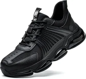 ORISTACO Steel Toe Work Safety Shoes, Breathable Lightweight Non-Slip Cushion