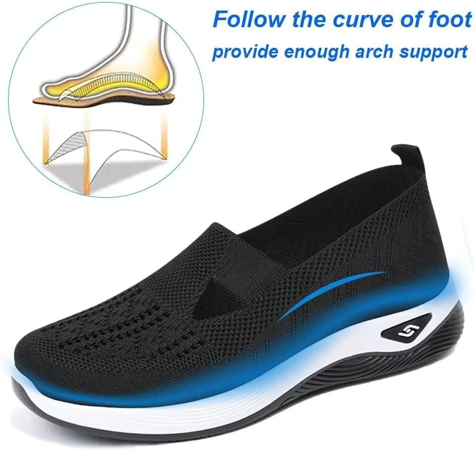 Orthopedic Shoes for Women Slip Ons Comfort Fashion Breathable Mesh Anti-Skid Low Top Casual Lightweight Walking Shoes