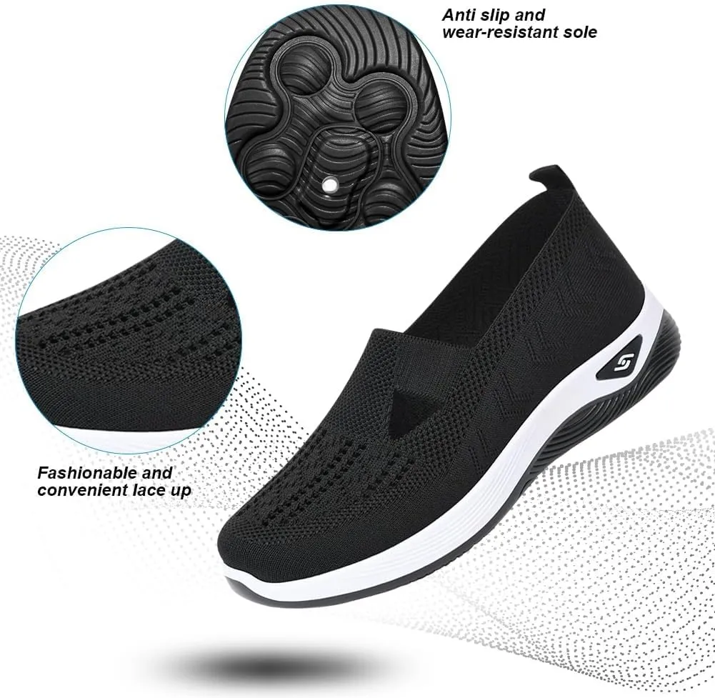 Orthopedic Shoes for Women Slip Ons Comfort Fashion Breathable Mesh Anti-Skid Low Top Casual Lightweight Walking Shoes