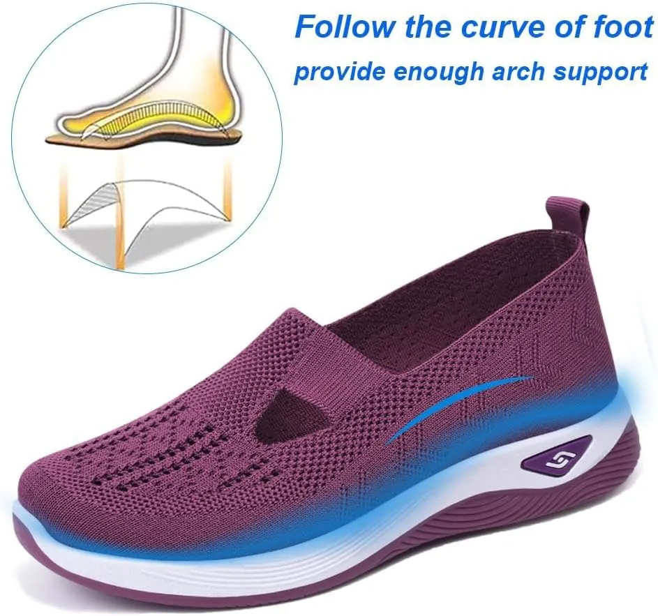 Orthopedic Shoes for Women Slip Ons Comfort Fashion Breathable Mesh Anti-Skid Low Top Casual Lightweight Walking Shoes