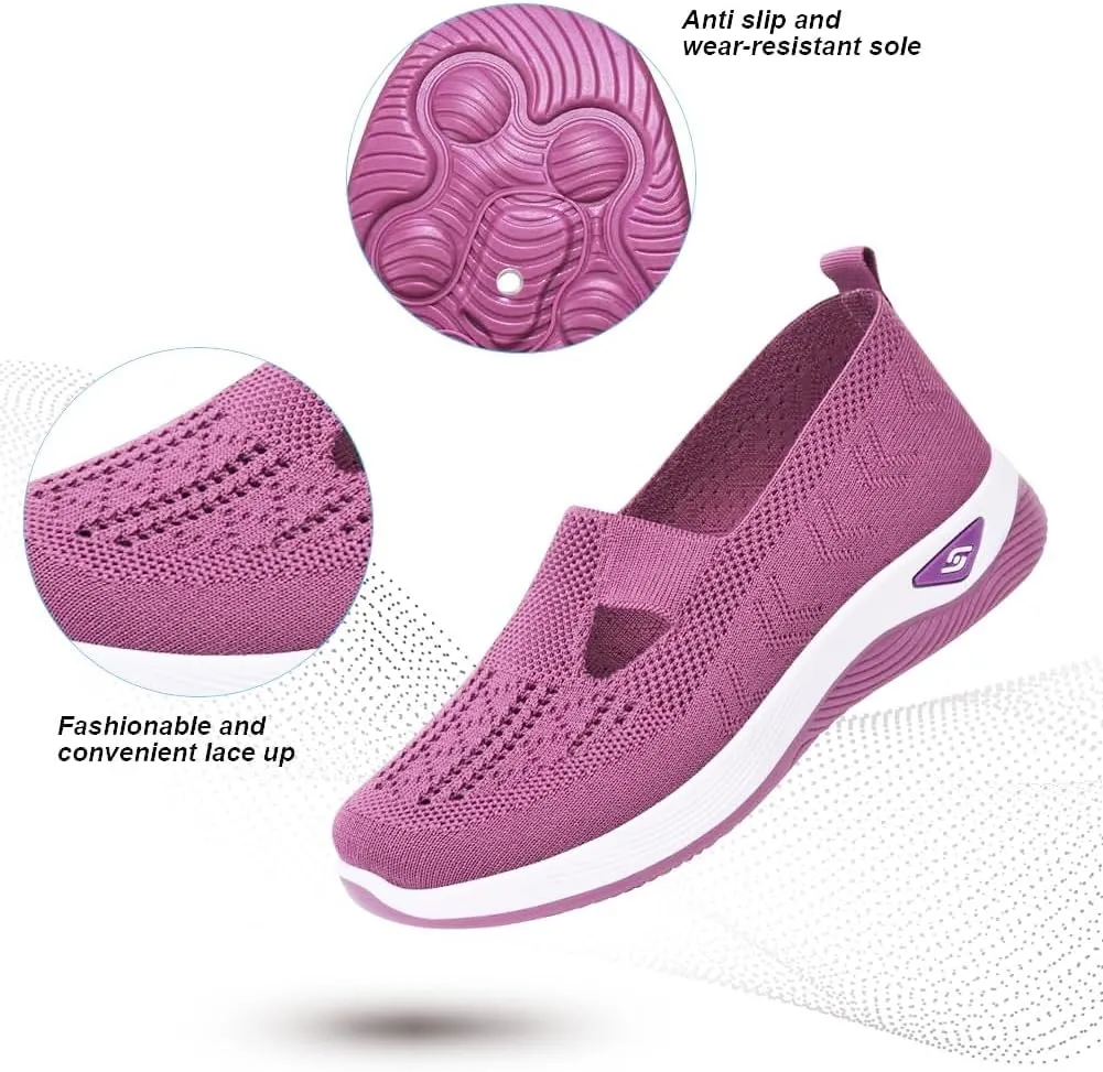 Orthopedic Shoes for Women Slip Ons Comfort Fashion Breathable Mesh Anti-Skid Low Top Casual Lightweight Walking Shoes