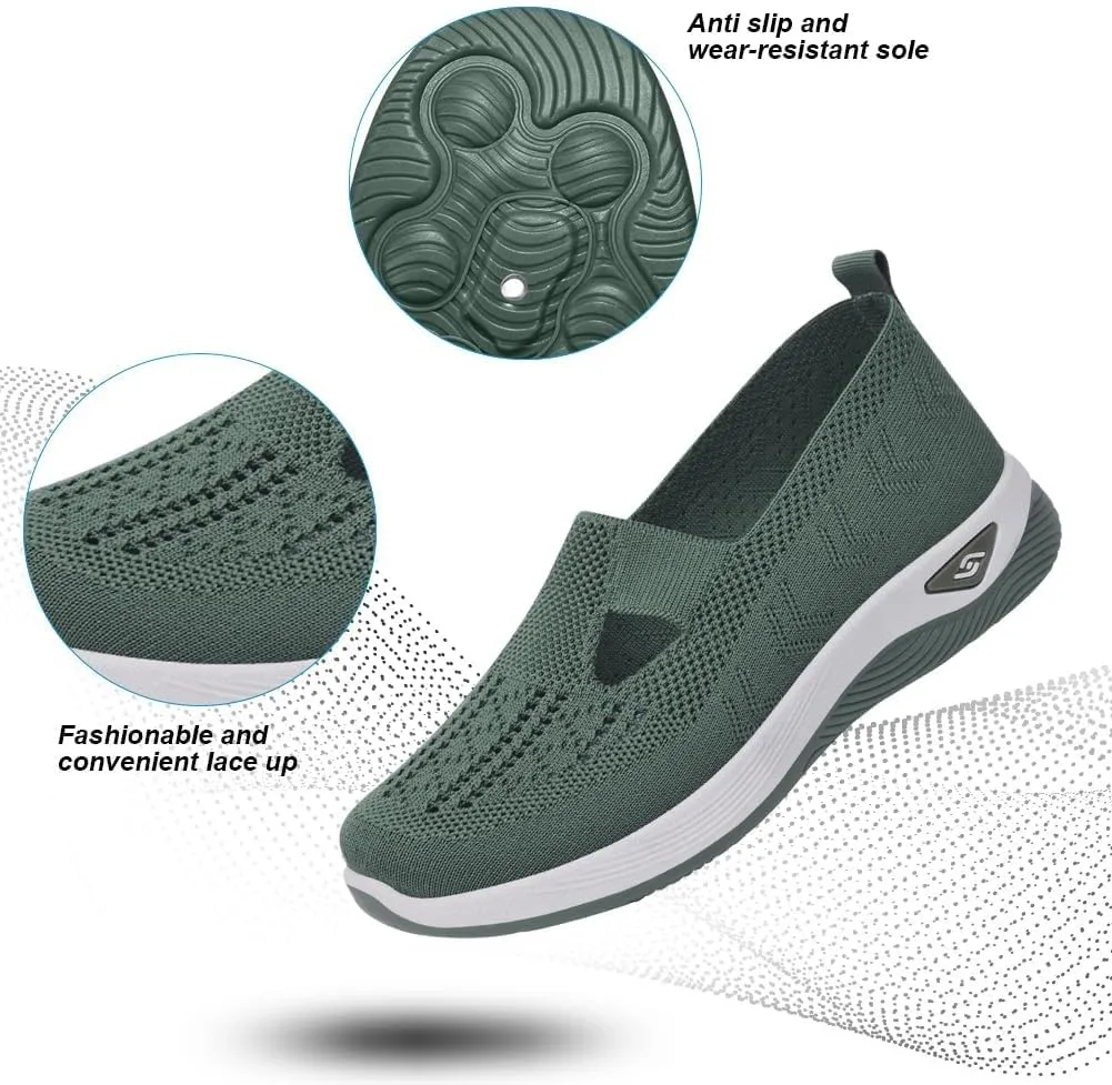 Orthopedic Shoes for Women Slip Ons Comfort Fashion Breathable Mesh Anti-Skid Low Top Casual Lightweight Walking Shoes
