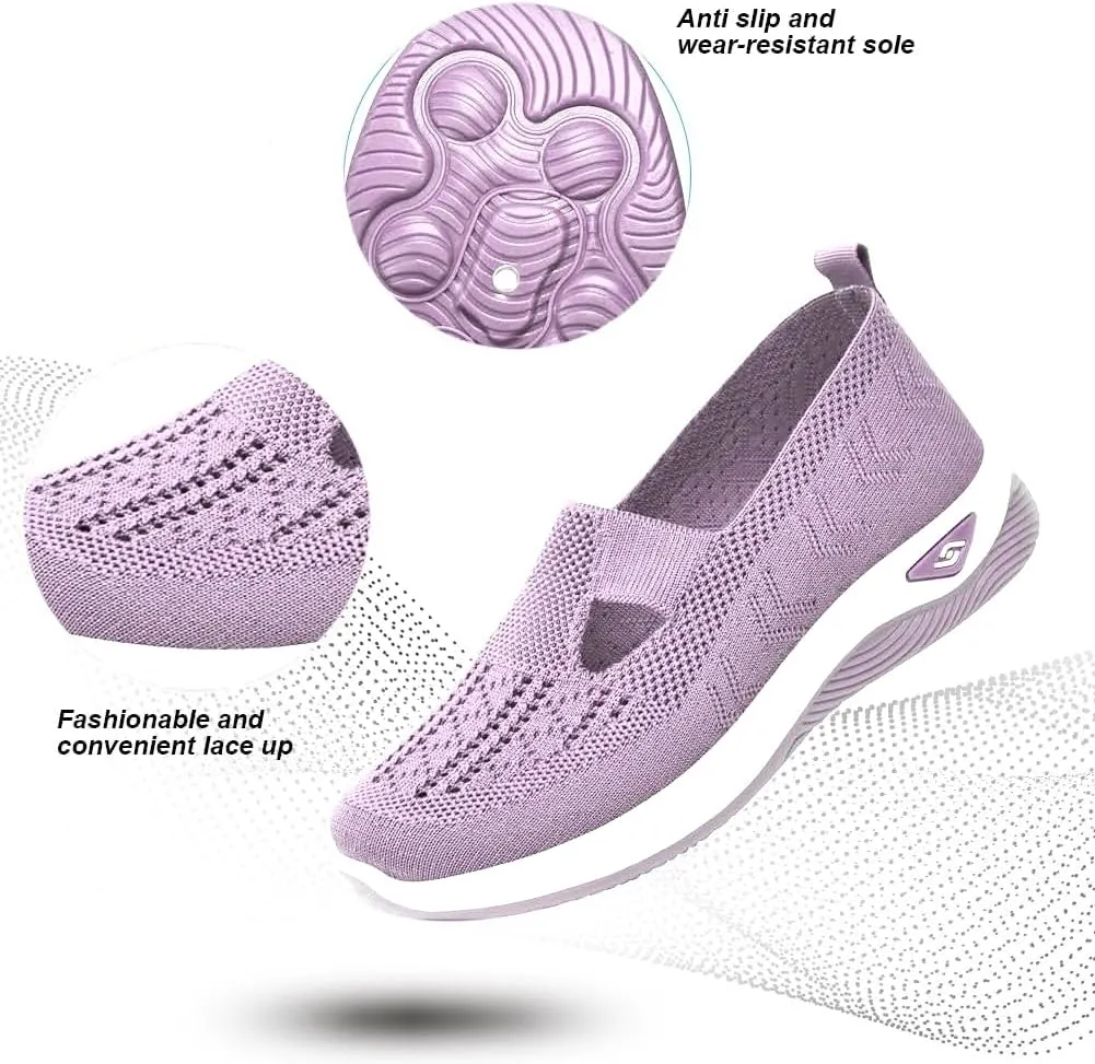 Orthopedic Shoes for Women Slip Ons Comfort Fashion Breathable Mesh Anti-Skid Low Top Casual Lightweight Walking Shoes