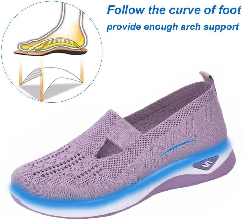 Orthopedic Shoes for Women Slip Ons Comfort Fashion Breathable Mesh Anti-Skid Low Top Casual Lightweight Walking Shoes