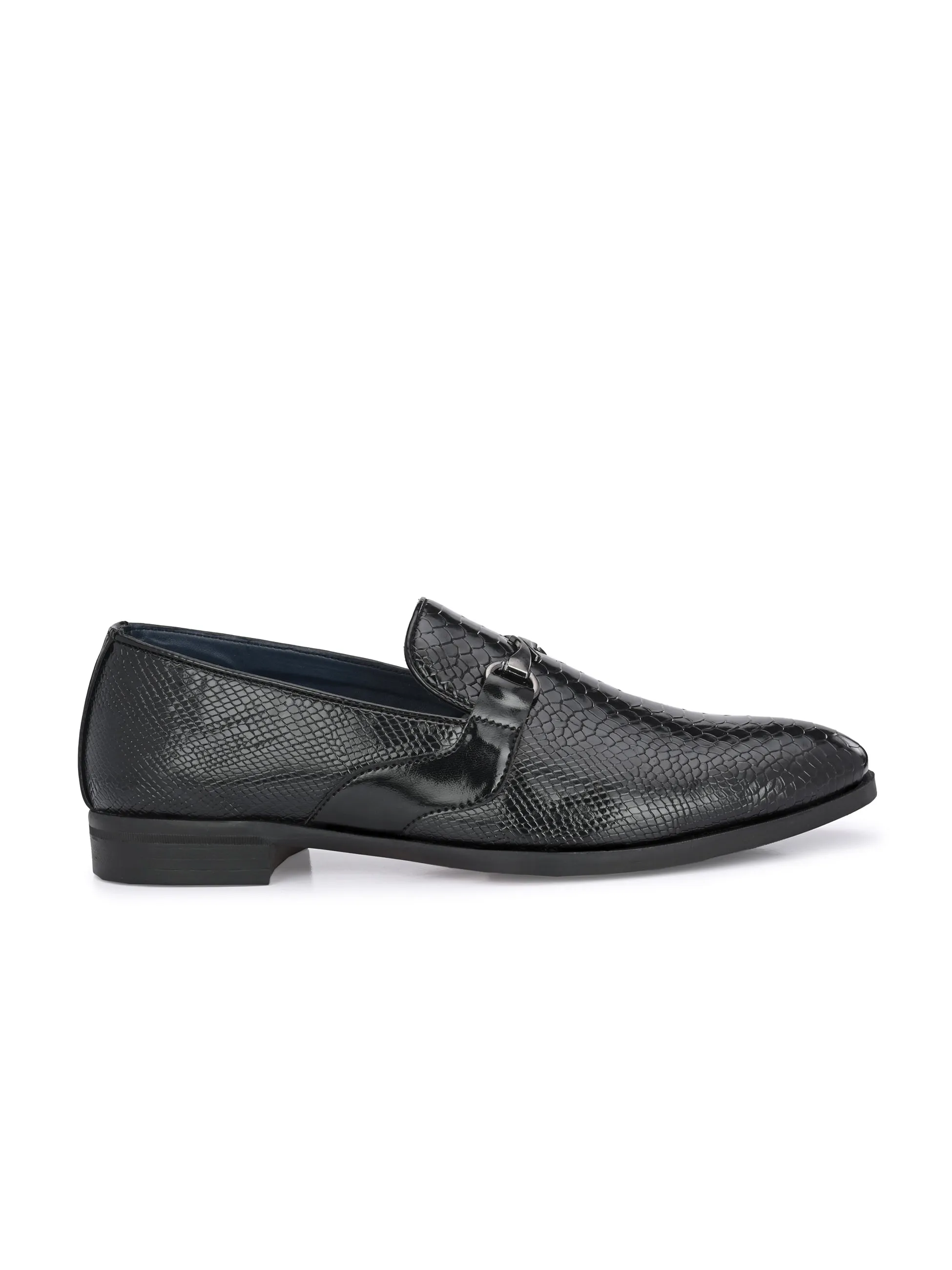 Palermo Black Textured Slip-Ons