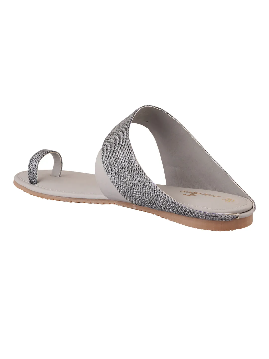 Pelle Albero Grey Womens Flat Slippers