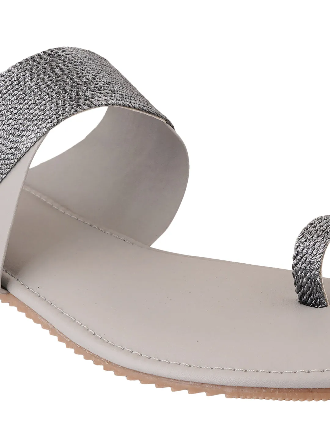 Pelle Albero Grey Womens Flat Slippers