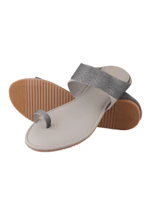 Pelle Albero Grey Womens Flat Slippers