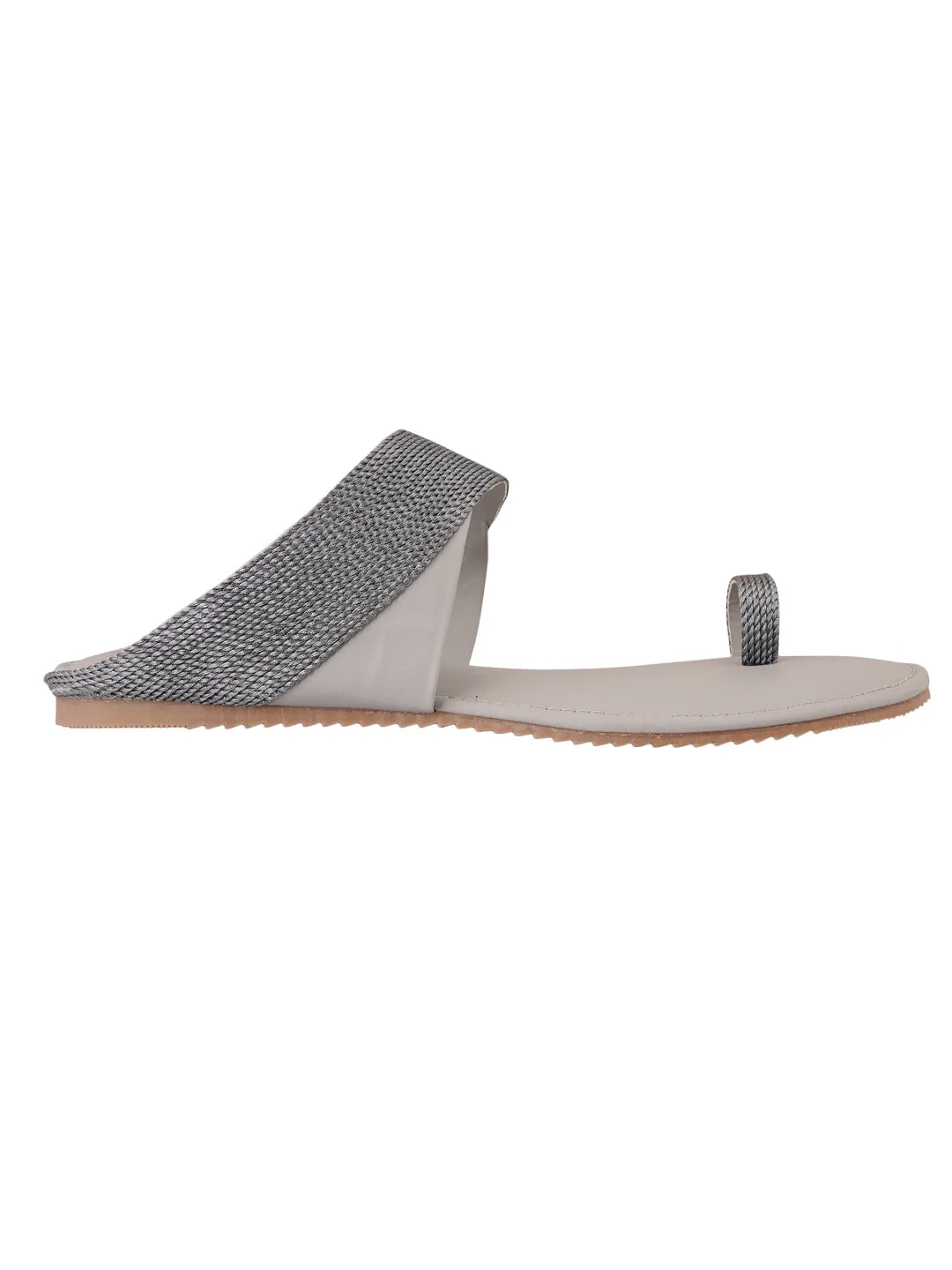 Pelle Albero Grey Womens Flat Slippers