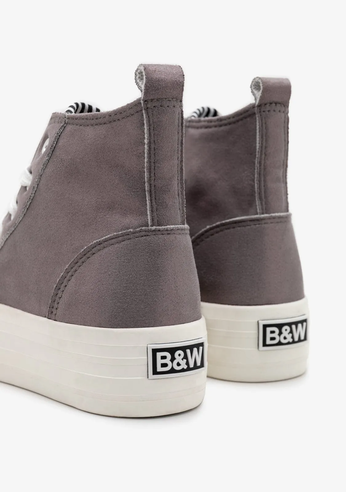 Pewter Shinny High Top Sneakers
