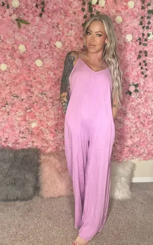 Pick Me Up Later Pocketed Spaghetti Strap V-Neck Wide Leg Jumpsuit - BP