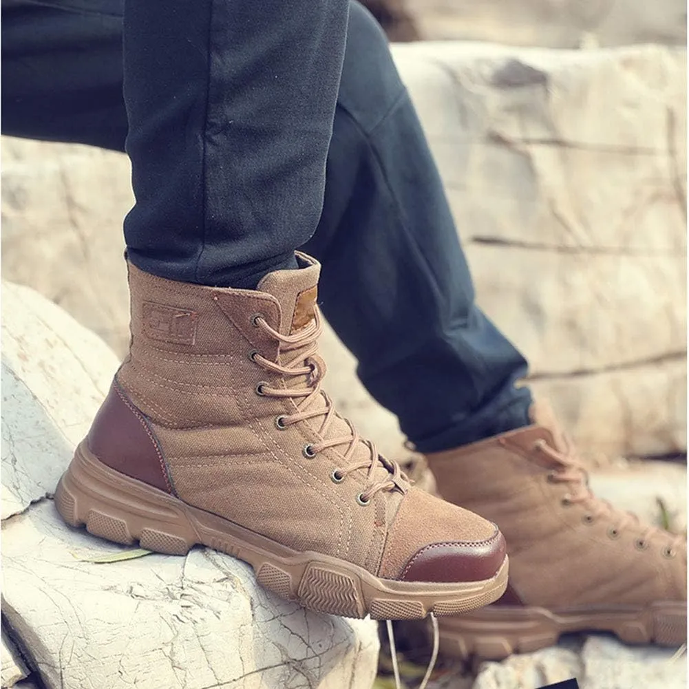 Plus velvet anti-smashing work boots, steel toe anti-piercing short boots, cotton shoes
