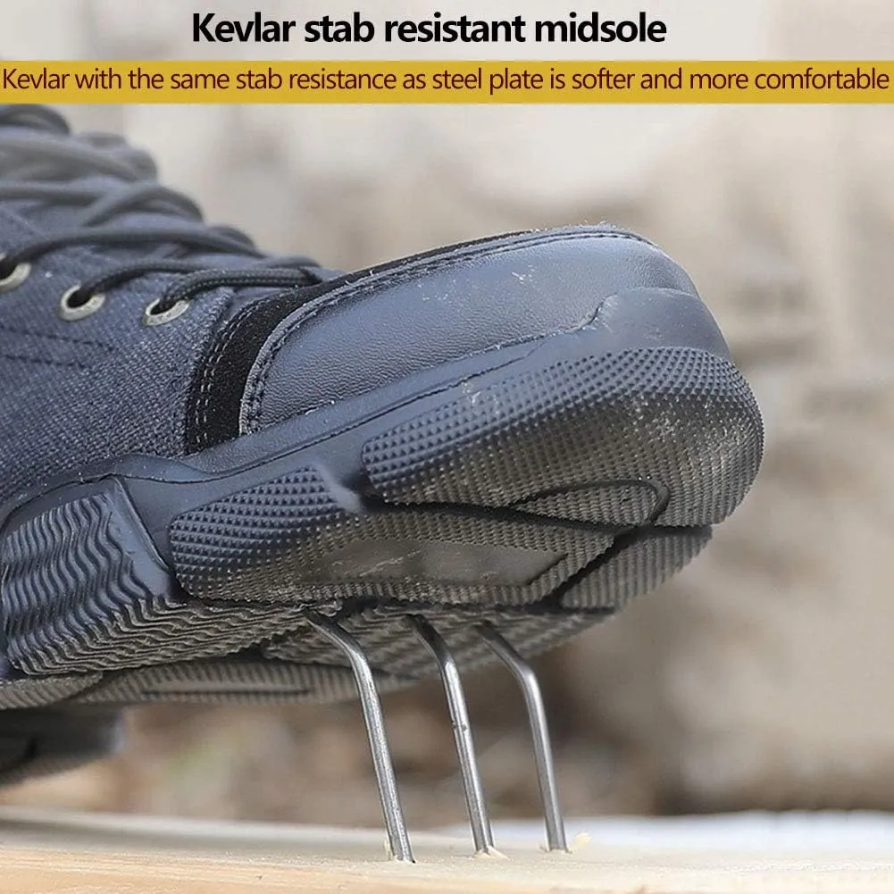 Plus velvet anti-smashing work boots, steel toe anti-piercing short boots, cotton shoes