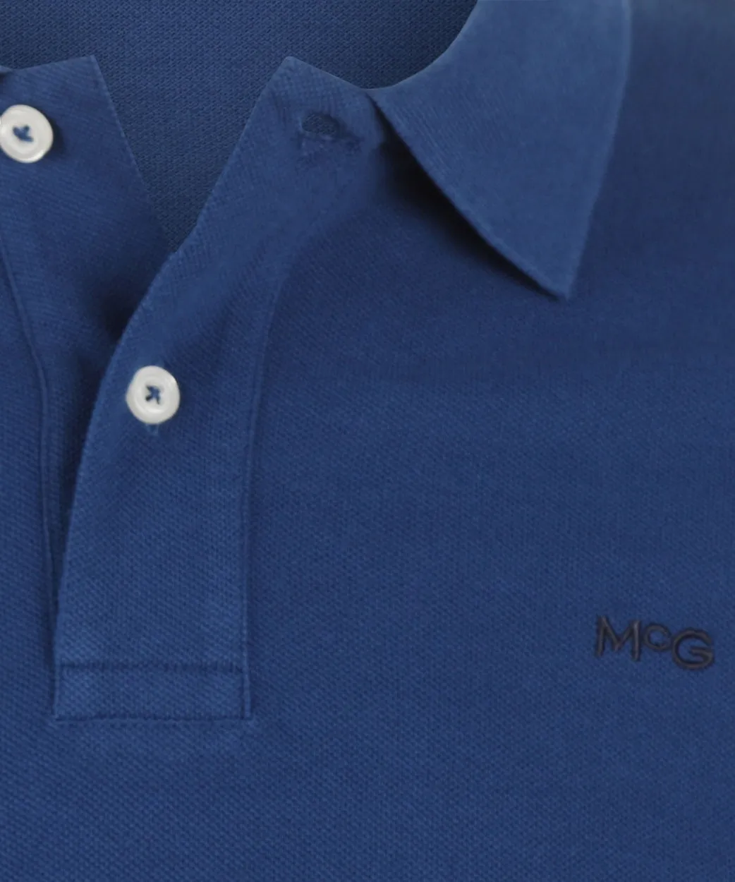 Polo piqué met lange mouwen | Marine