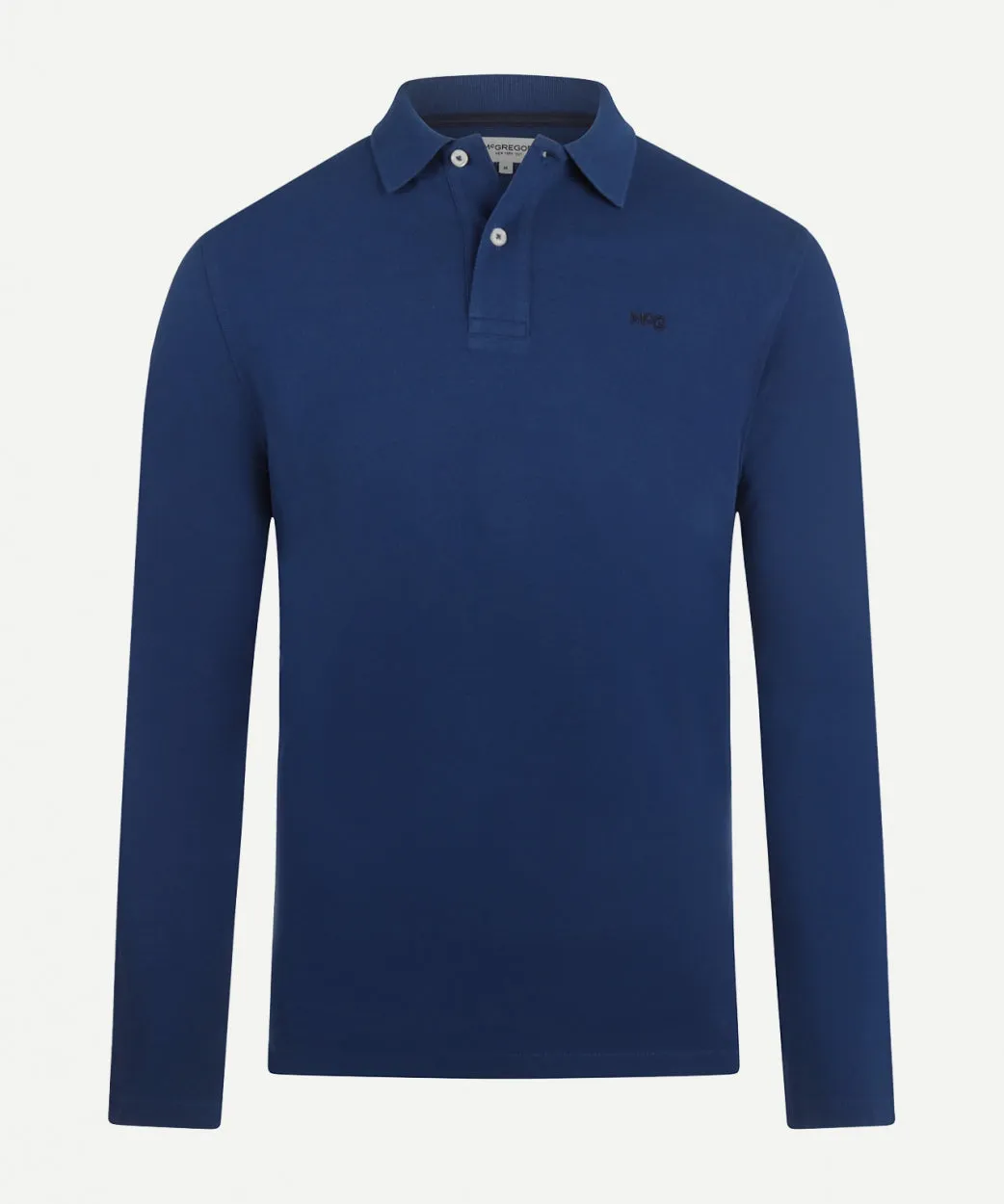 Polo piqué met lange mouwen | Marine