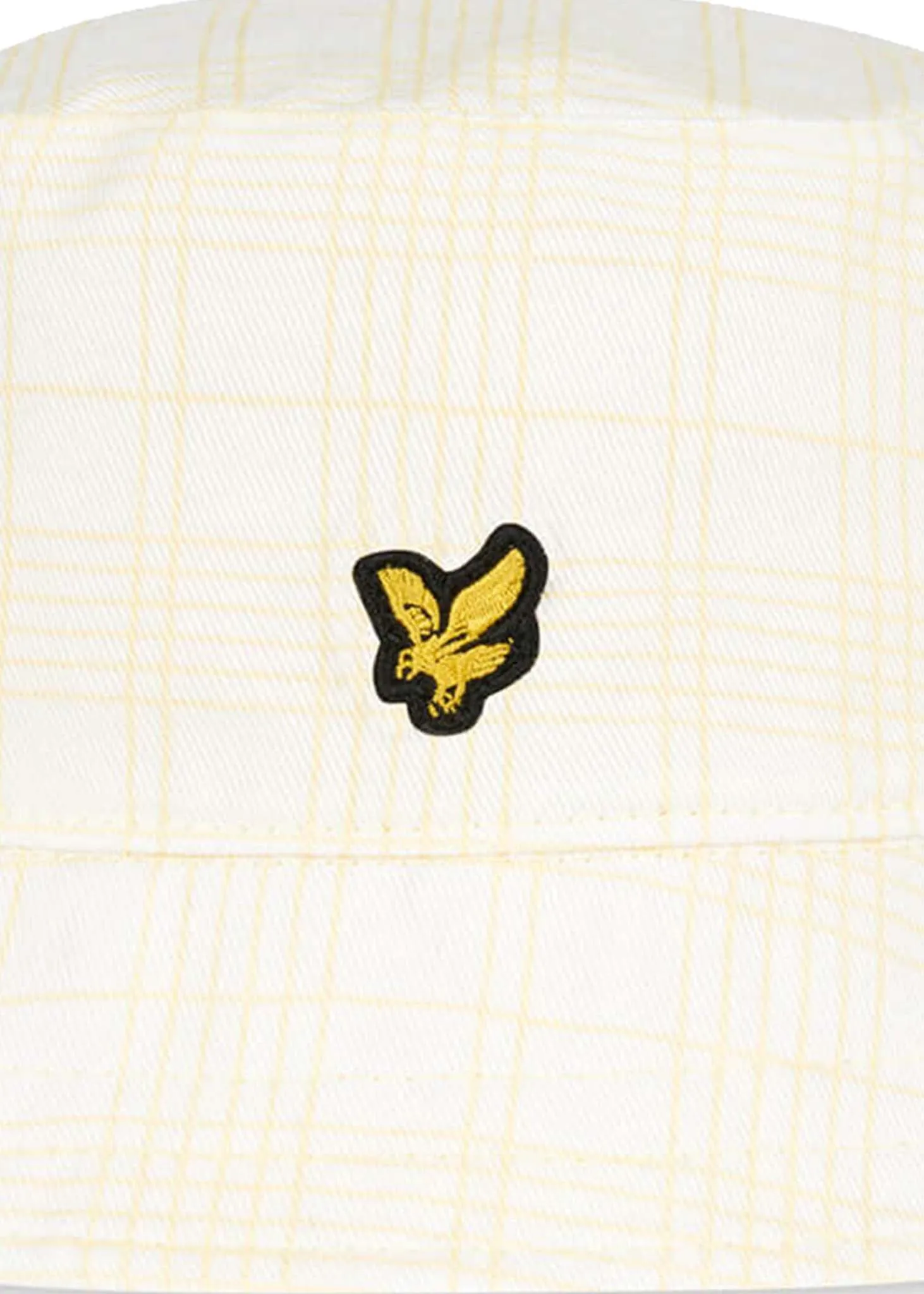 Reversible check bucket hat - white lemon