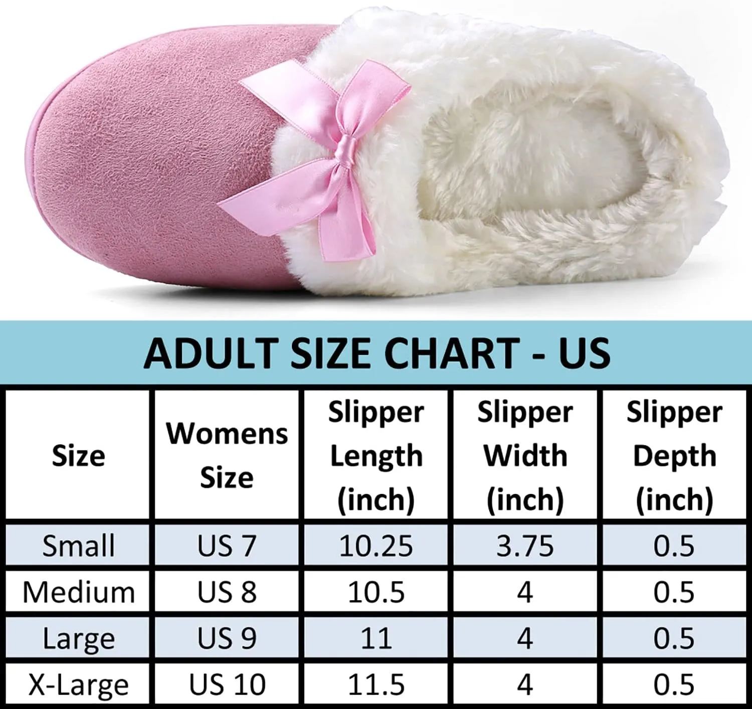 ROXIE Womens Memory Foam Fluffy Fur Slippers Fuzzy Plush Lining Slip On Clog House Shoes for Indoor Outdoor Use