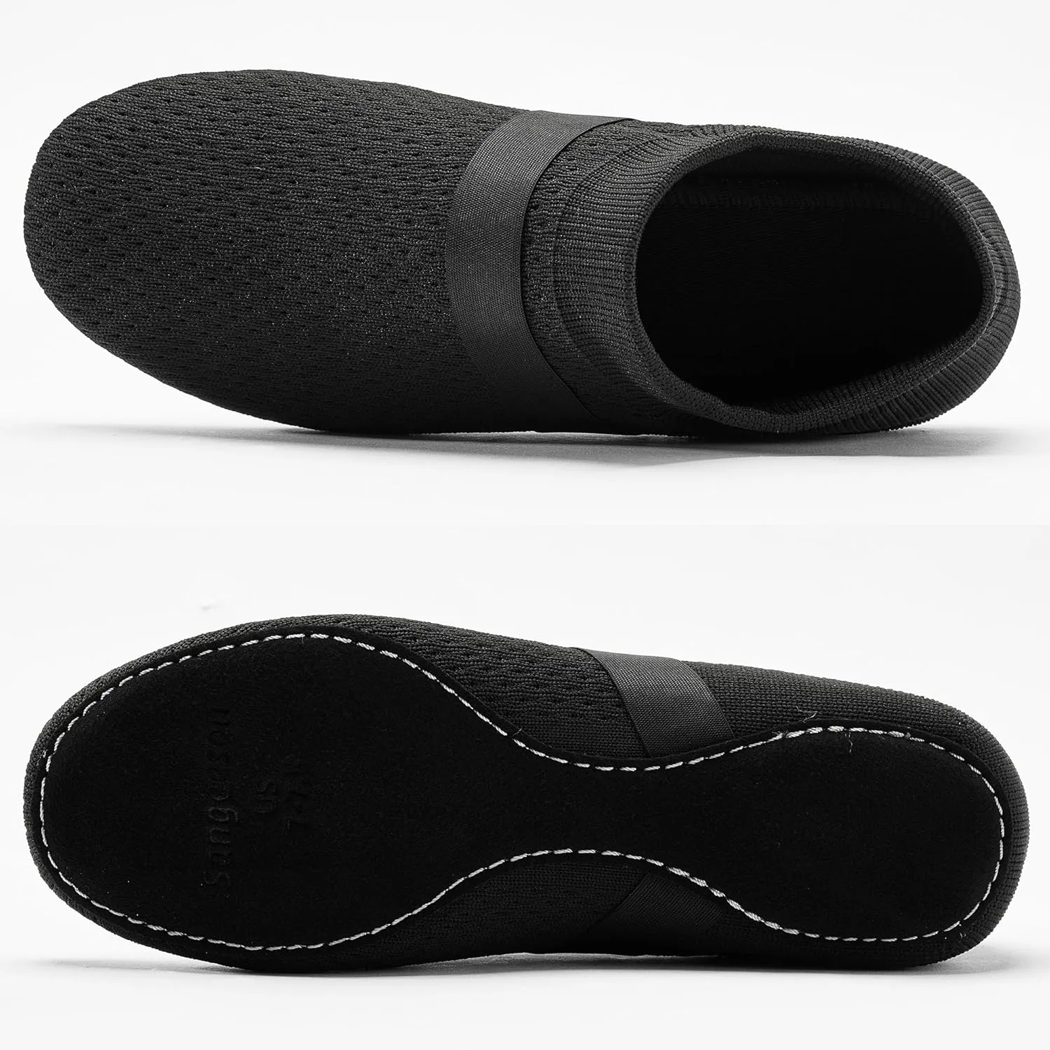 SANGEESON Slip-on Jazz Shoes for Women and Men's Lightweight Breathable Dance Shoes